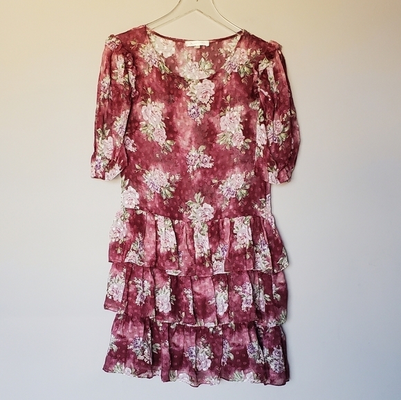 LoveShackFancy Cata Floral Ruffled Silk Mini Dress - Picture 10 of 11